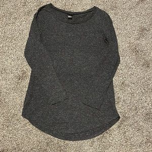Ann Taylor lightweight long sleeve scoop neck t-shirt, grey, size small